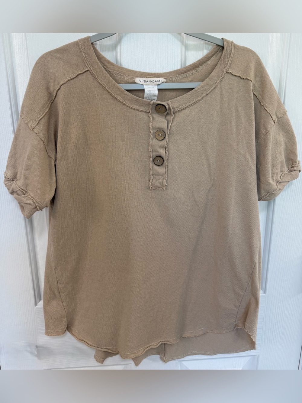 Urban Daizy Women's Short Sleeve Henley Top